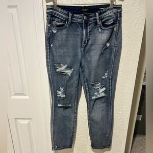 Judy Blue Distressed Boyfriend Fit Denim Jeans Women’s Size 13/31.